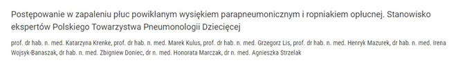 1 Polskie Towarzystwo Pneumonologii Dziecięcej